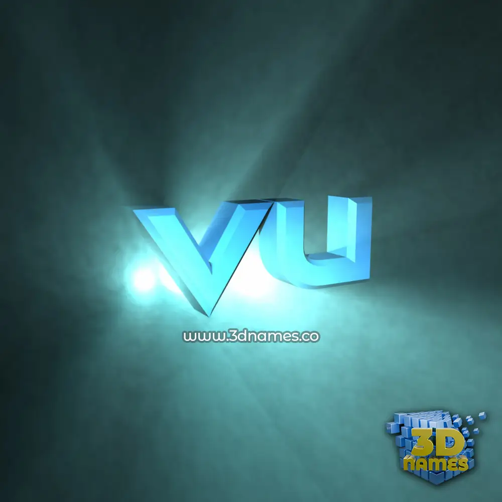 vu in Light Shine style - 3D name wallpaper