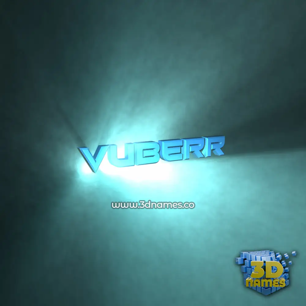 vuberr in Light Shine style - 3D name wallpaper