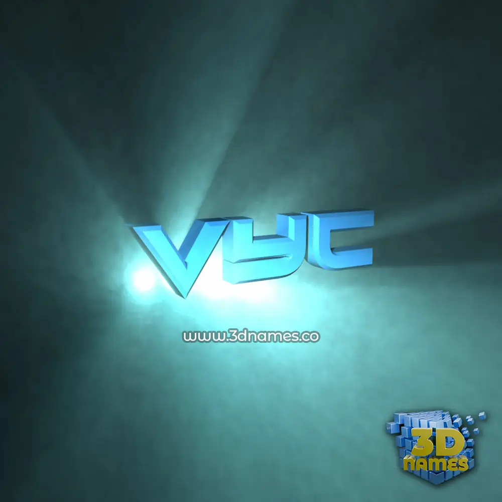 vyc in Light Shine style - 3D name wallpaper