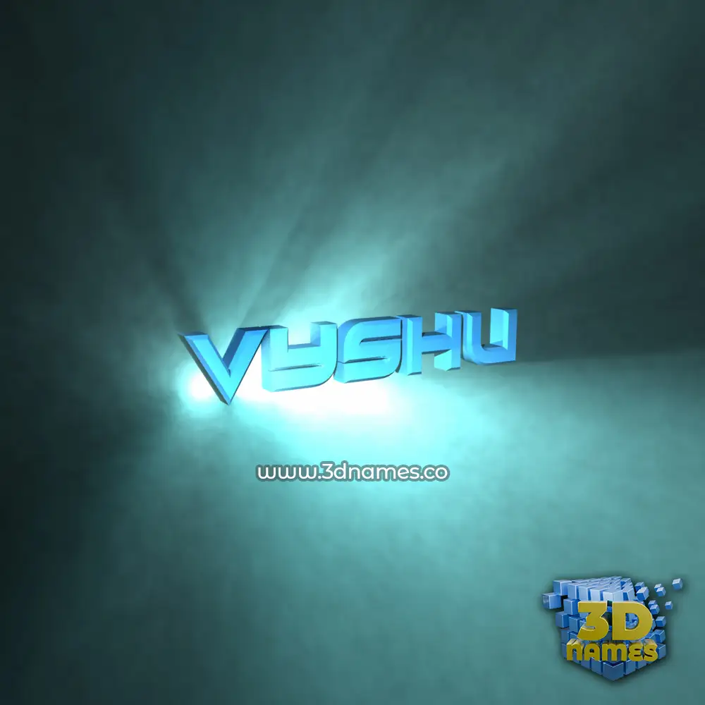 vyshu in Light Shine style - 3D name wallpaper