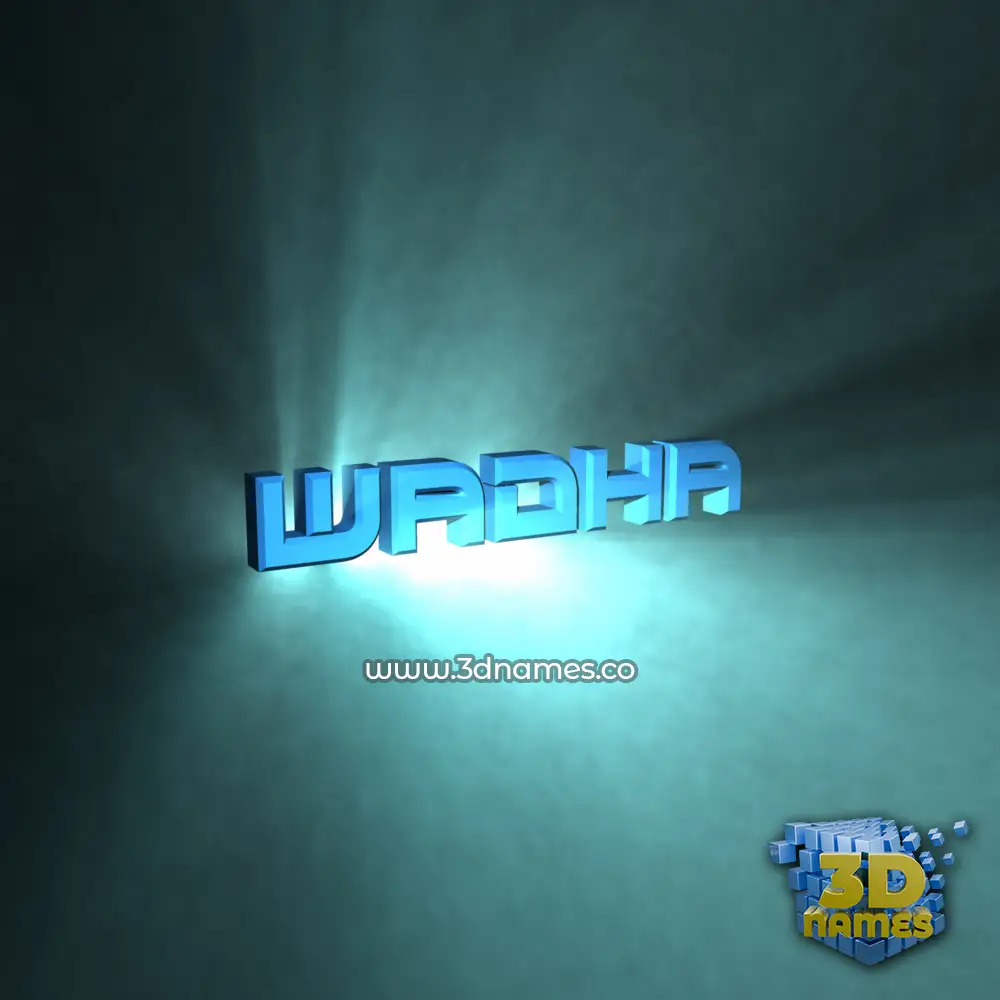 wadha in Light Shine style - 3D name wallpaper