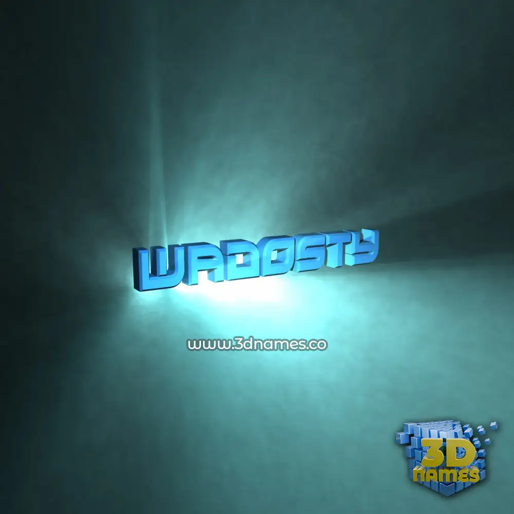 wadosty in Light Shine style - 3D name wallpaper