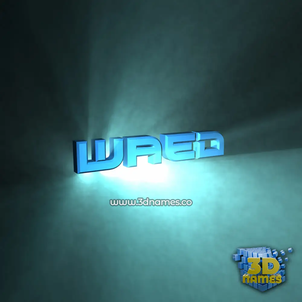 waed in Light Shine style - 3D name wallpaper