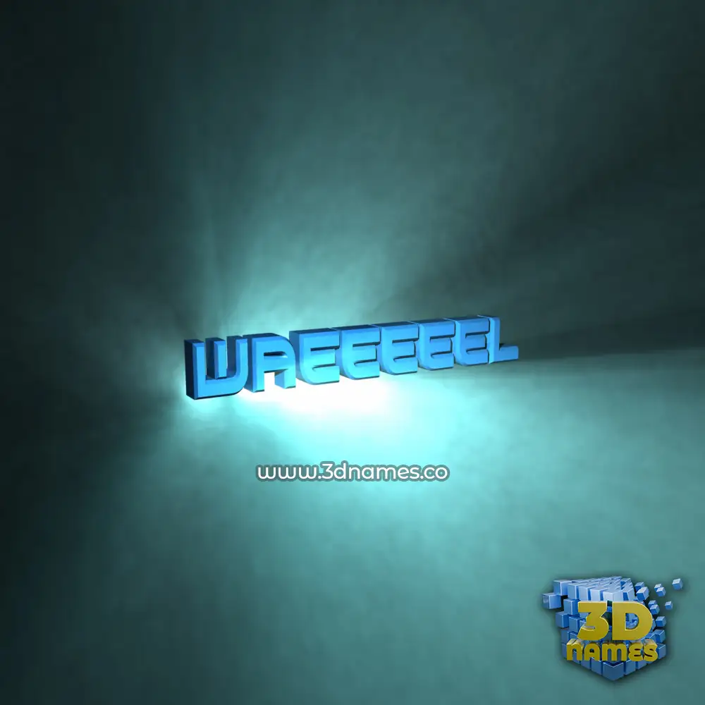 waeeeeel in Light Shine style - 3D name wallpaper