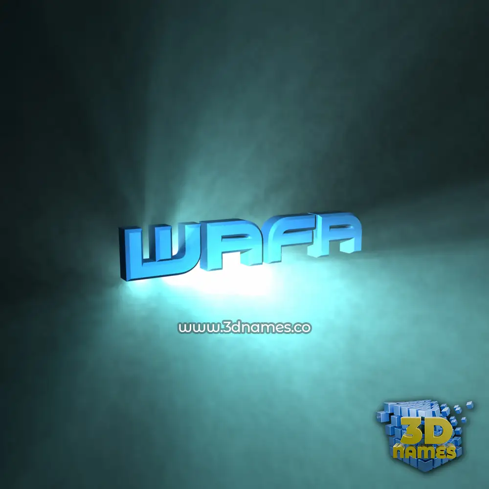 wafa in Light Shine style - 3D name wallpaper