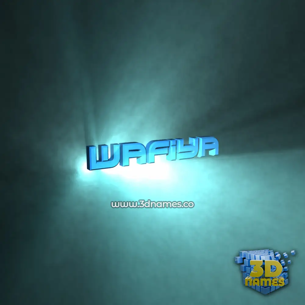 wafiya in Light Shine style - 3D name wallpaper
