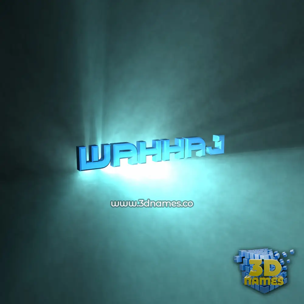 wahhaj in Light Shine style - 3D name wallpaper
