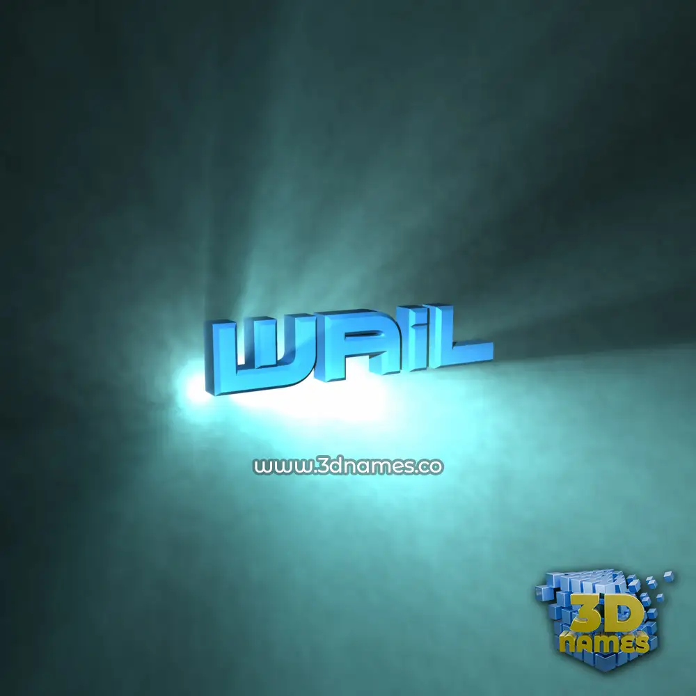 wail in Light Shine style - 3D name wallpaper