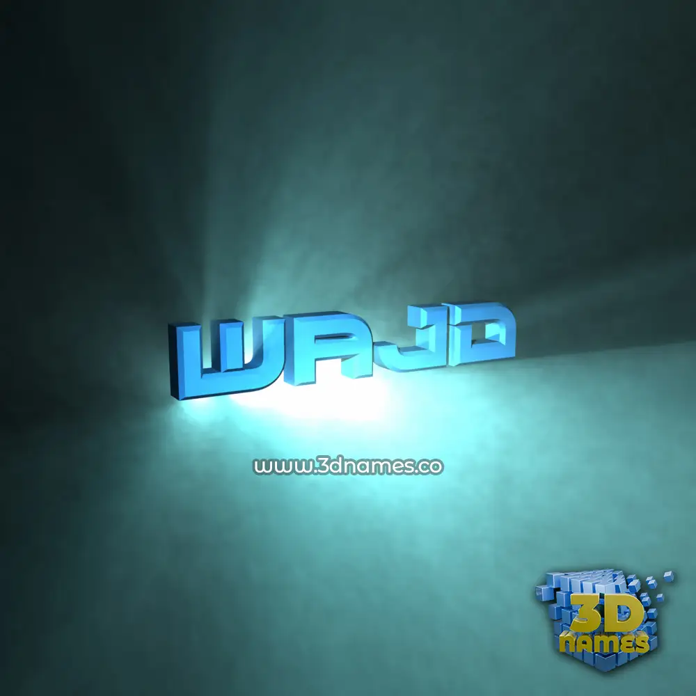 wajd in Light Shine style - 3D name wallpaper