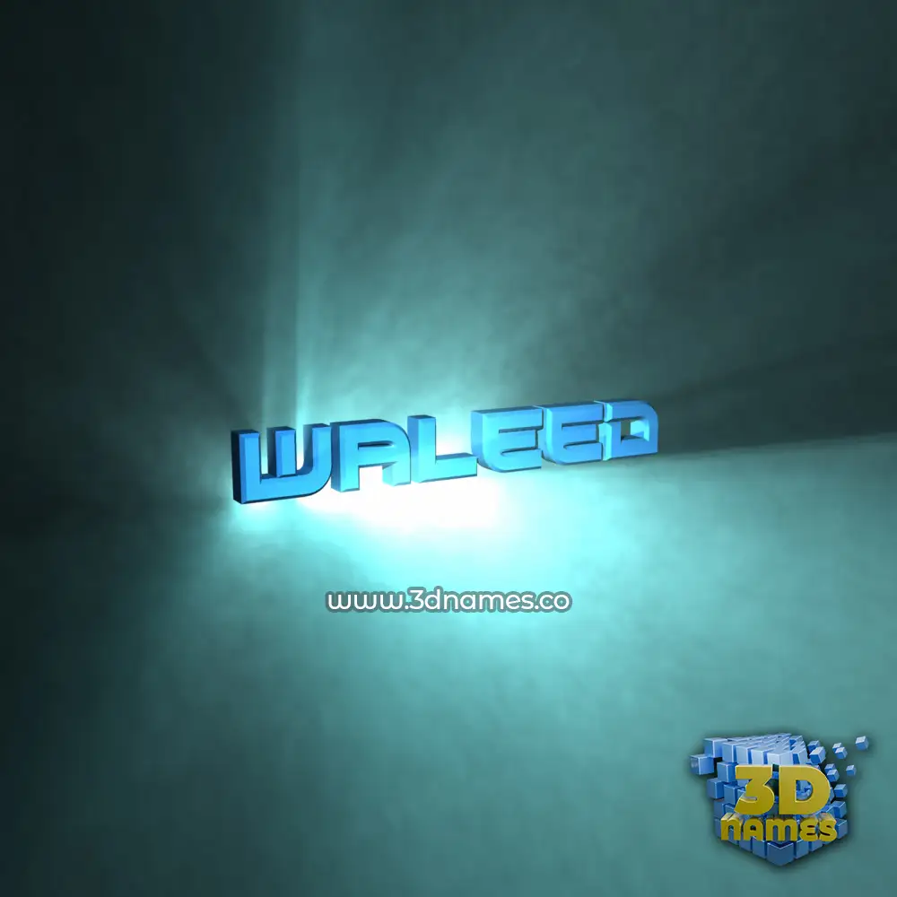 waleed in Light Shine style - 3D name wallpaper