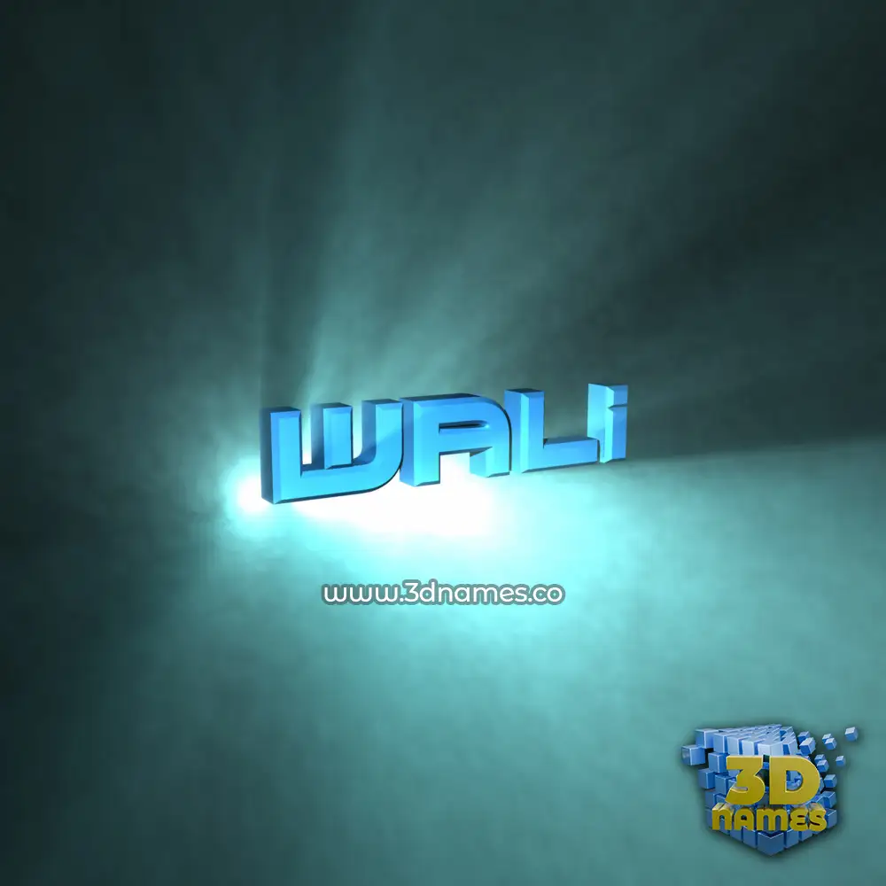 wali in Light Shine style - 3D name wallpaper