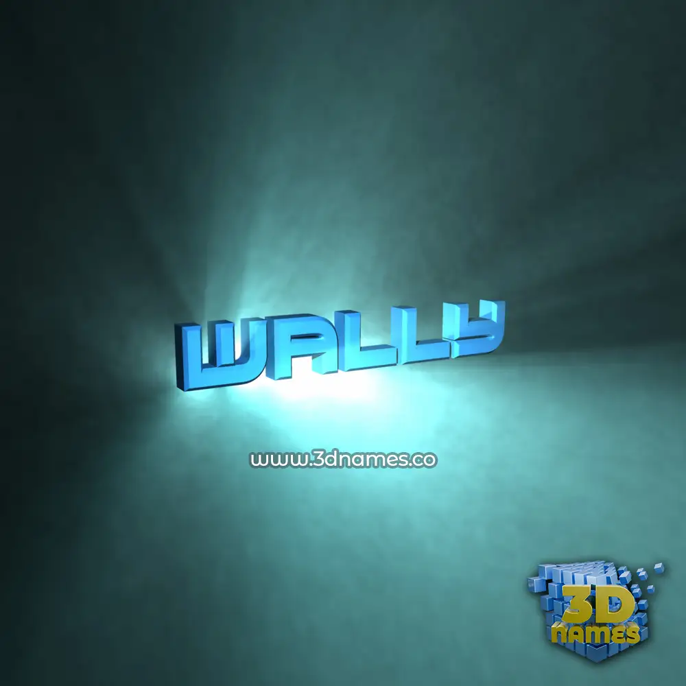 wally in Light Shine style - 3D name wallpaper