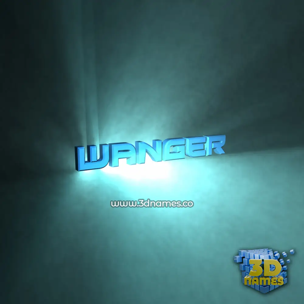 wanger in Light Shine style - 3D name wallpaper