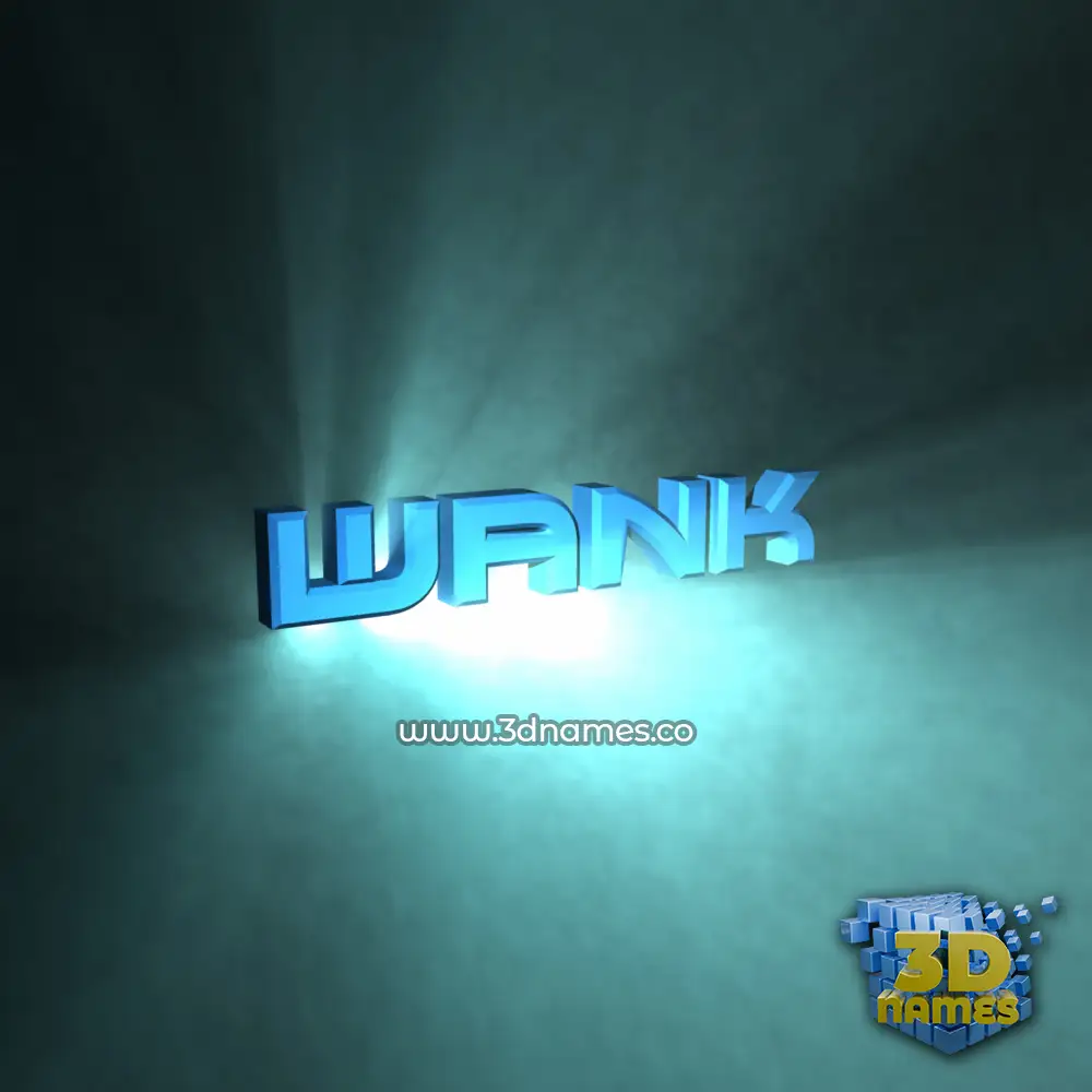 wank in Light Shine style - 3D name wallpaper