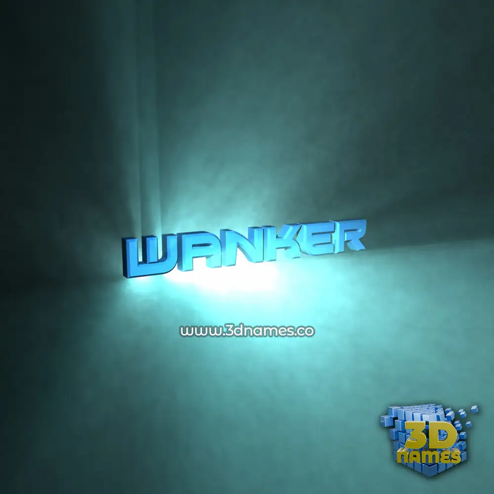 wanker in Light Shine style - 3D name wallpaper