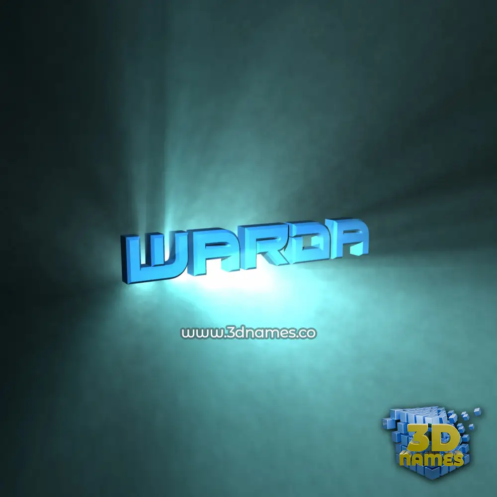warda in Light Shine style - 3D name wallpaper