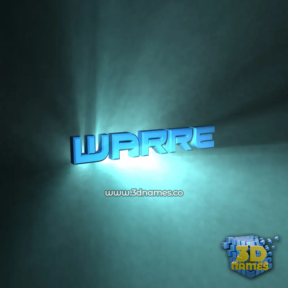 warre in Light Shine style - 3D name wallpaper