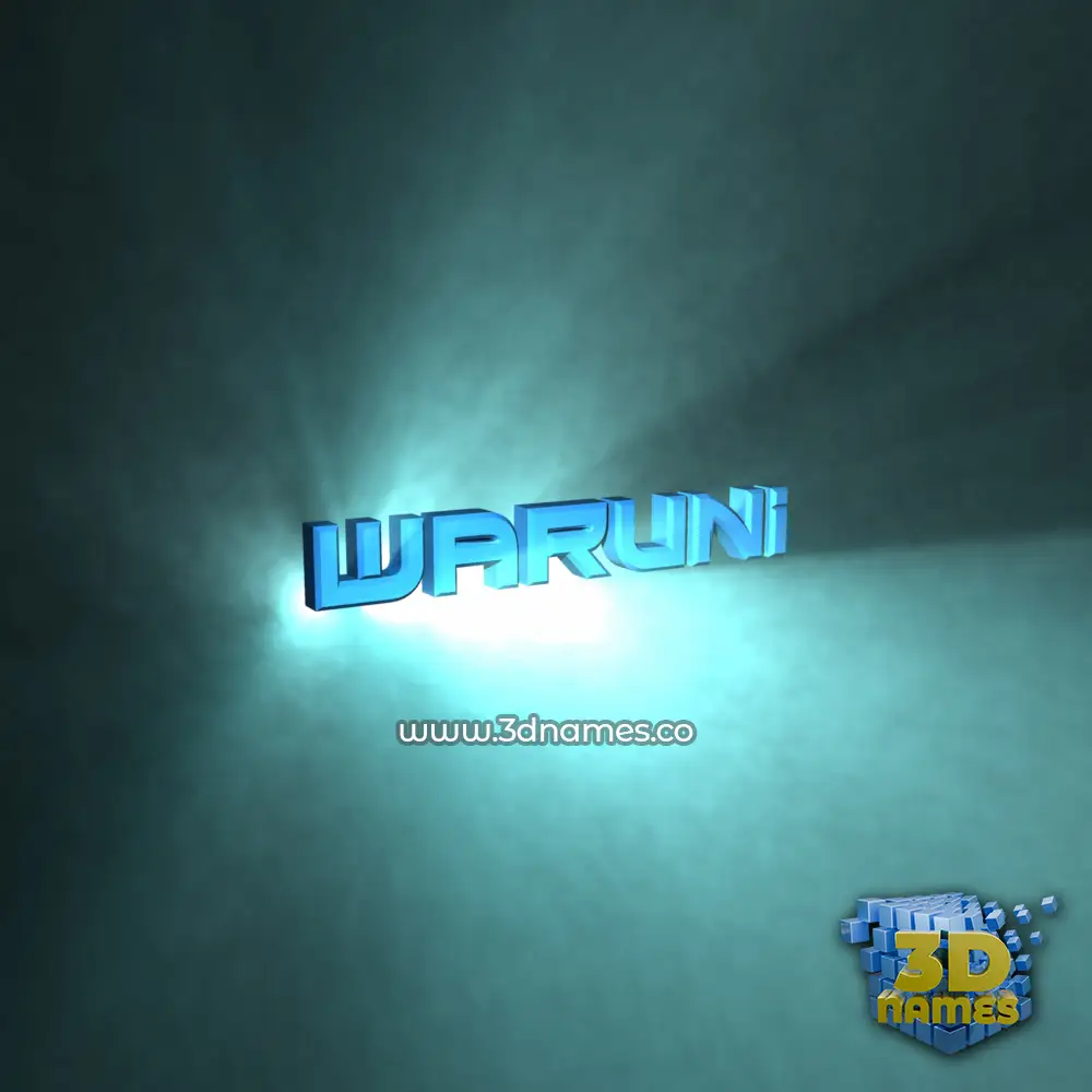 waruni in Light Shine style - 3D name wallpaper