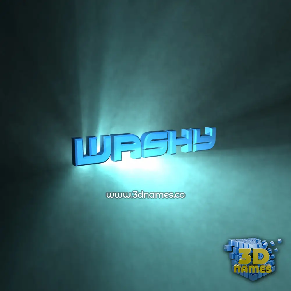 washy in Light Shine style - 3D name wallpaper