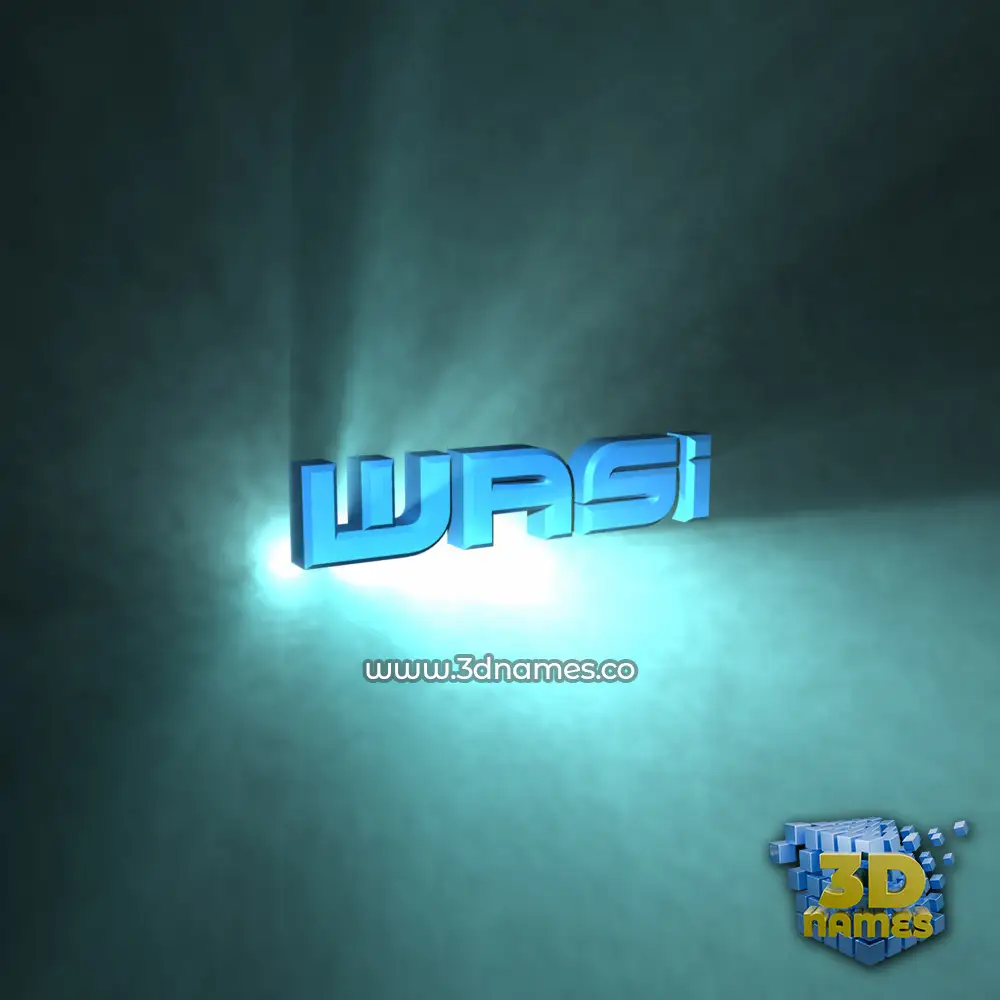 wasi in Light Shine style - 3D name wallpaper