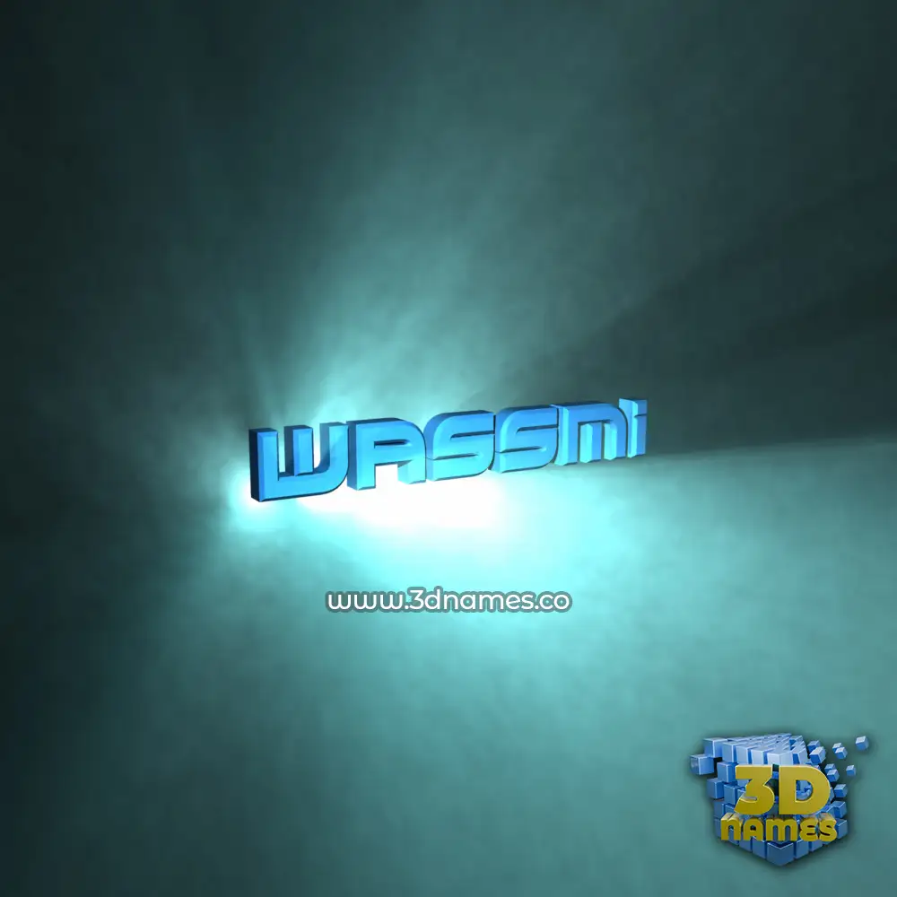 wassmi in Light Shine style - 3D name wallpaper