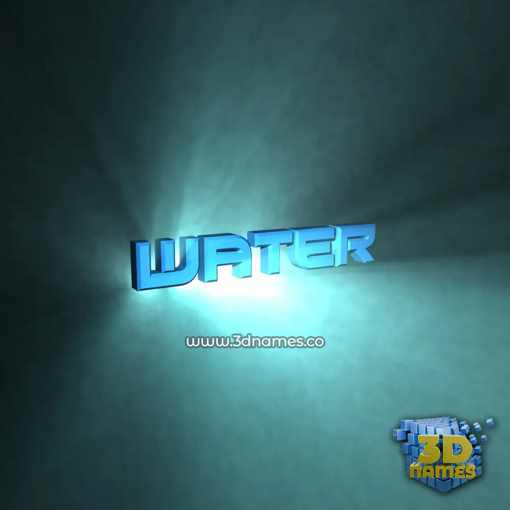 water in Light Shine style - 3D name wallpaper