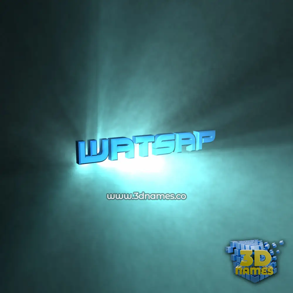 watsap in Light Shine style - 3D name wallpaper