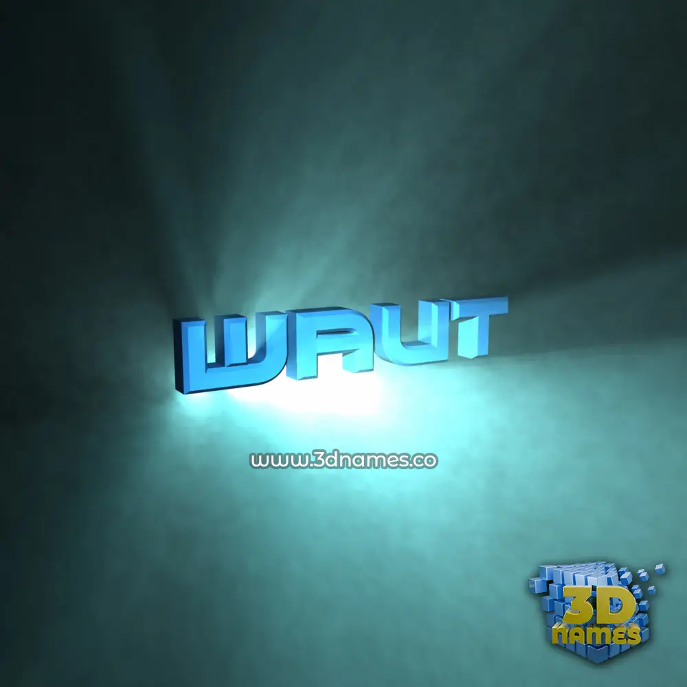 waut in Light Shine style - 3D name wallpaper