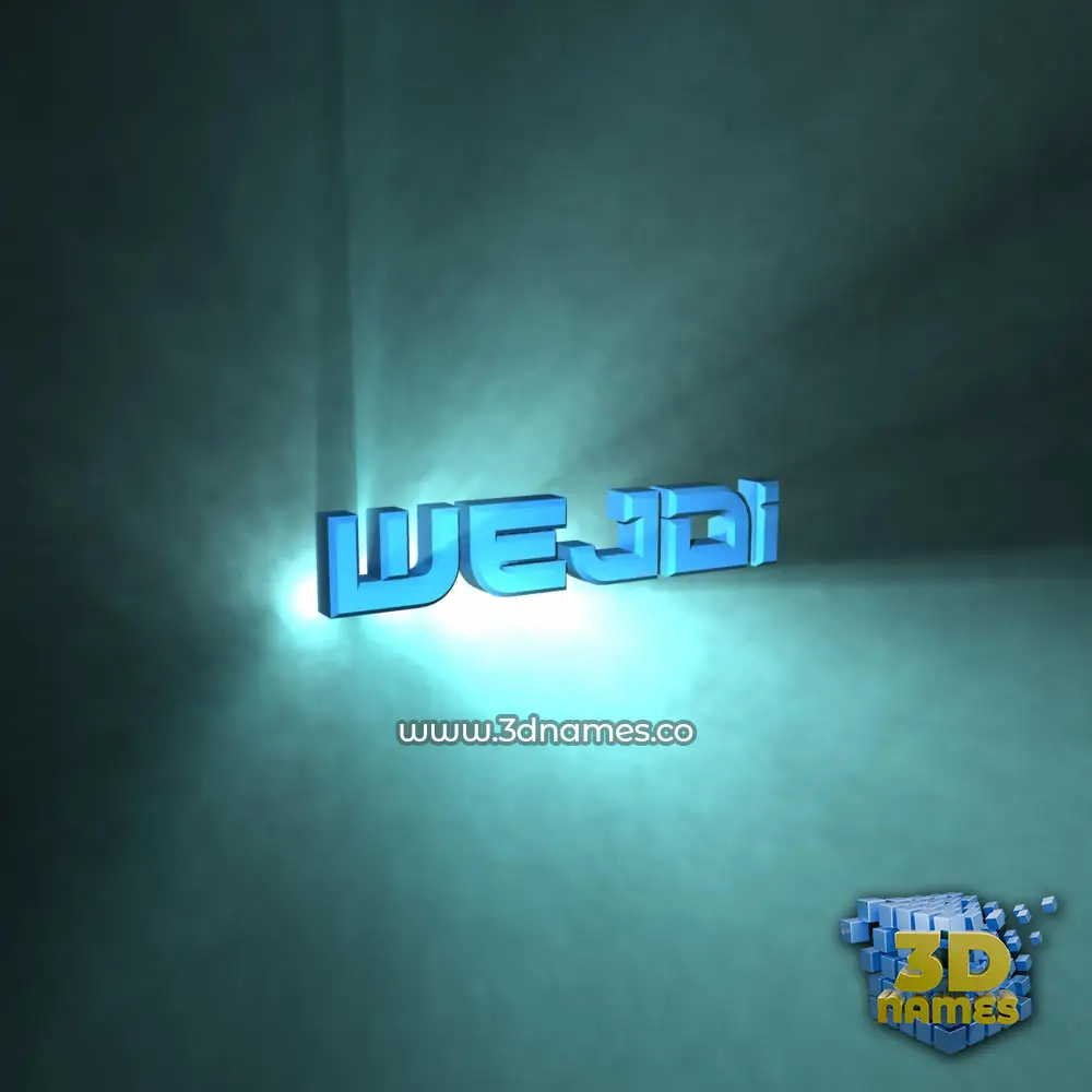 wejdi in Light Shine style - 3D name wallpaper
