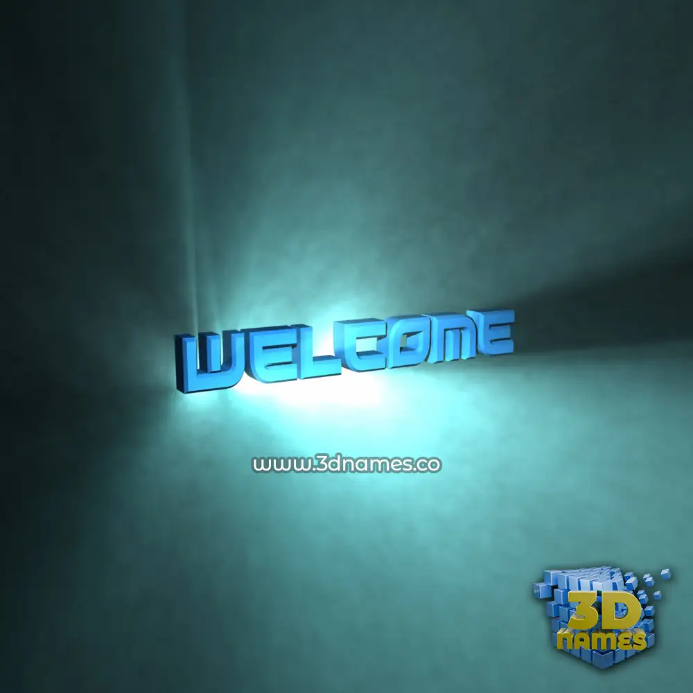 welcome in Light Shine style - 3D name wallpaper