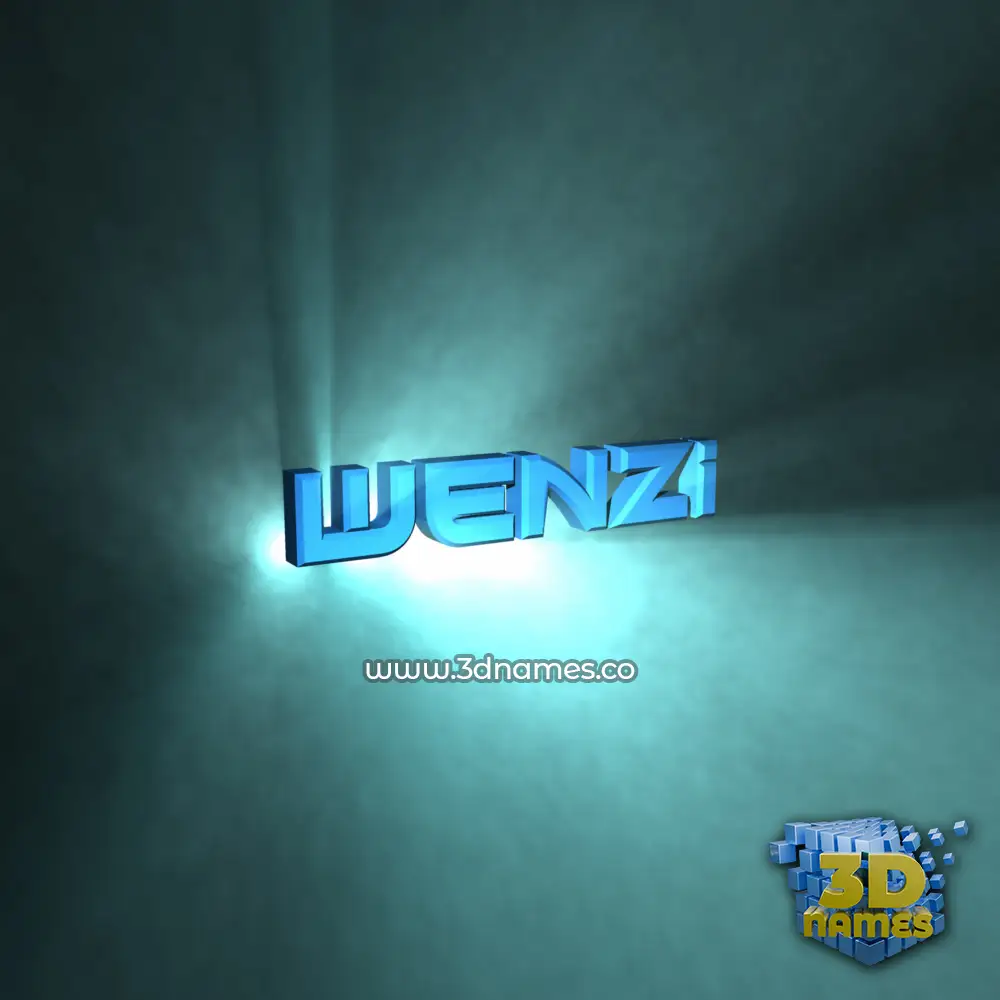 wenzi in Light Shine style - 3D name wallpaper