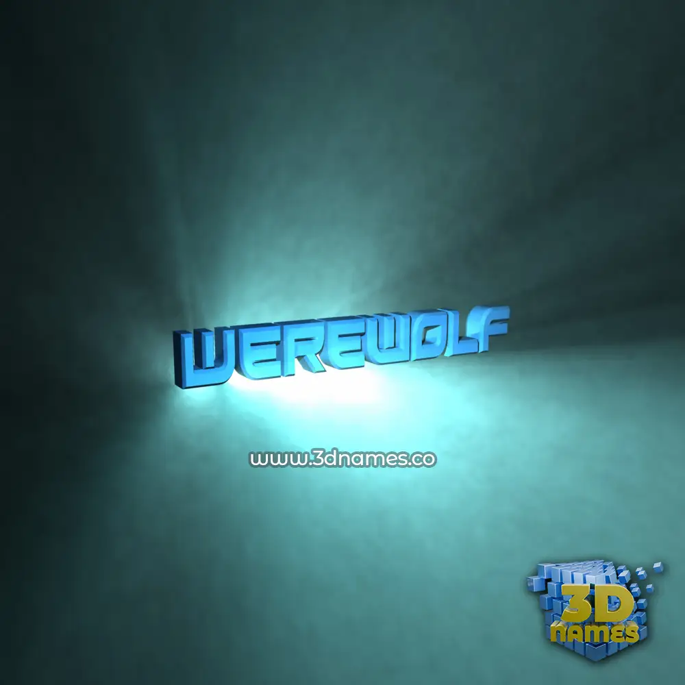 werewolf in Light Shine style - 3D name wallpaper