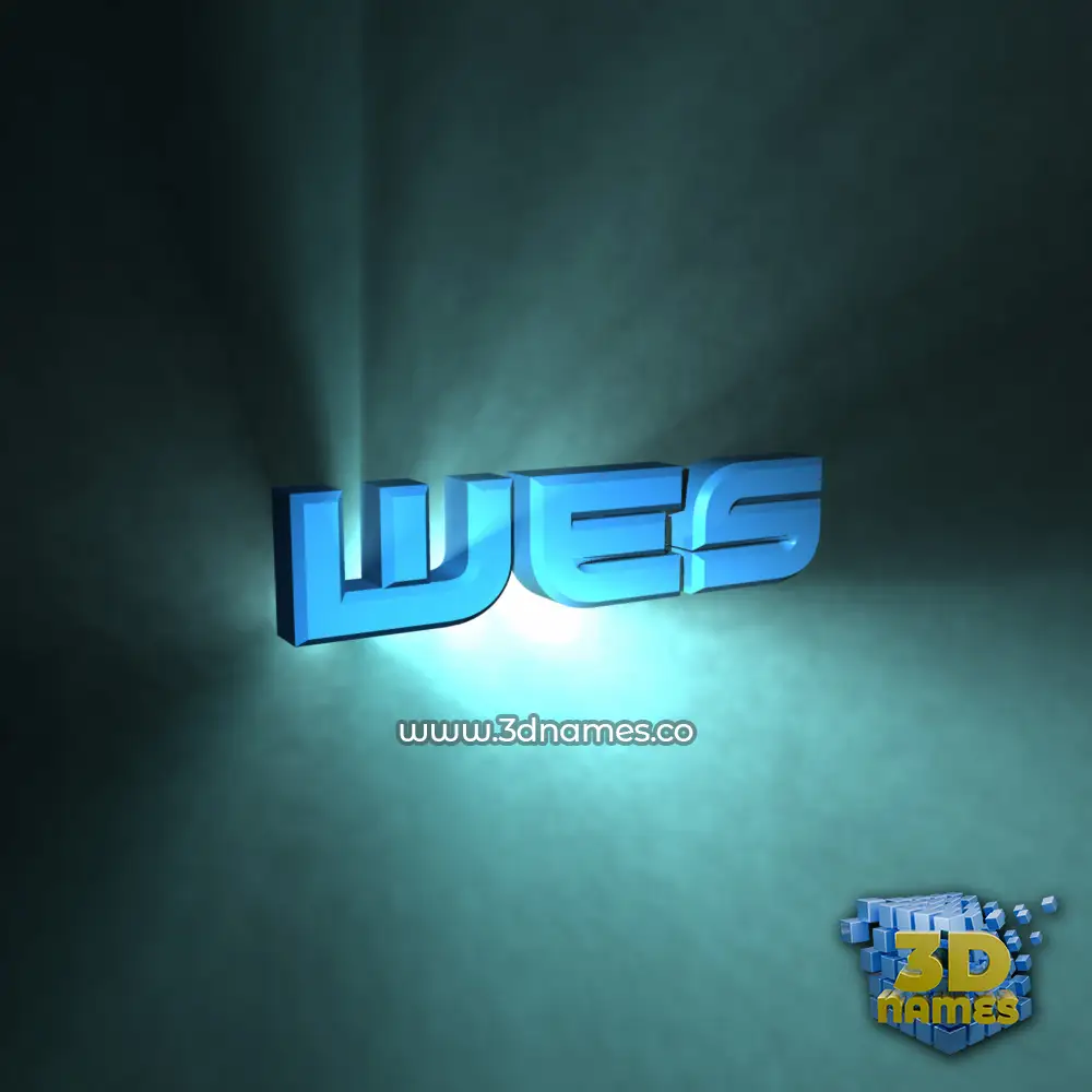 wes in Light Shine style - 3D name wallpaper