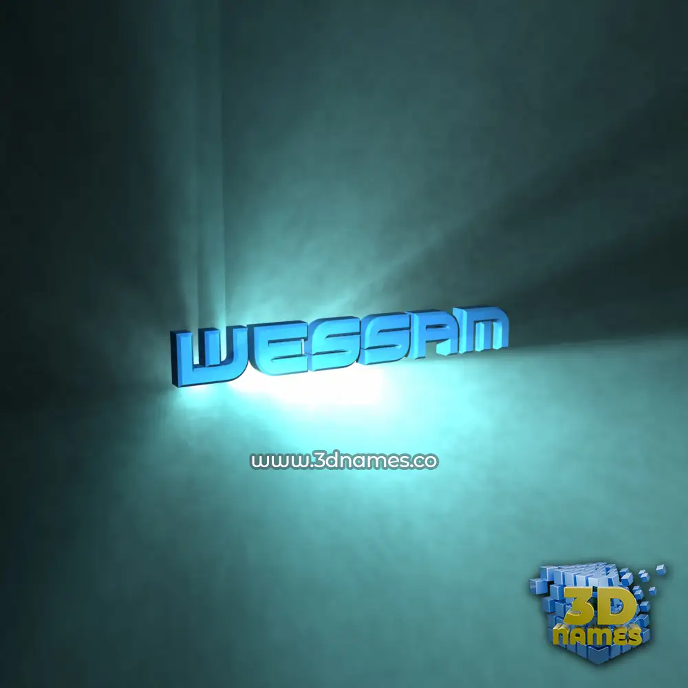 wessam in Light Shine style - 3D name wallpaper