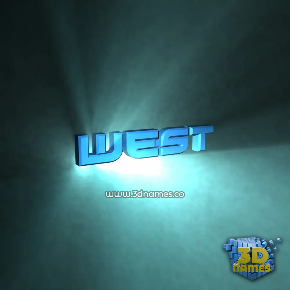 west in Light Shine style - 3D name wallpaper