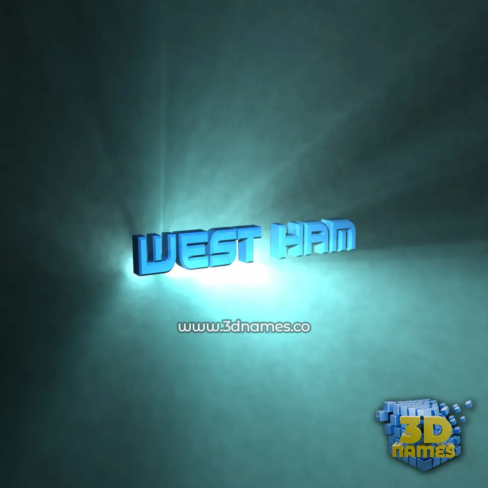 west ham in Light Shine style - 3D name wallpaper