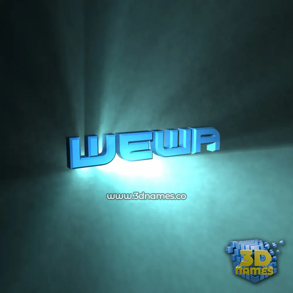 wewa in Light Shine style - 3D name wallpaper