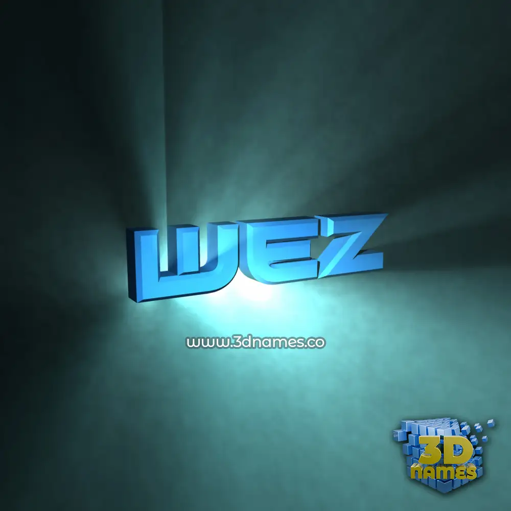 wez in Light Shine style - 3D name wallpaper
