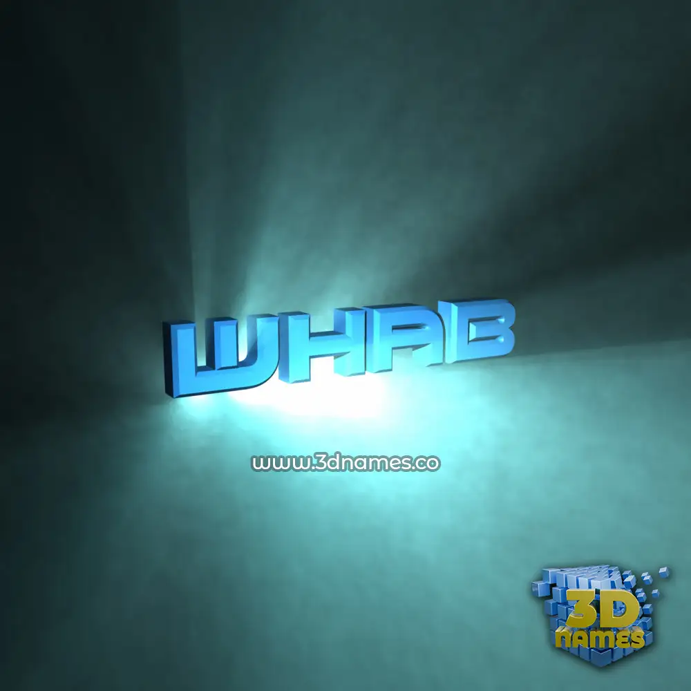whab in Light Shine style - 3D name wallpaper
