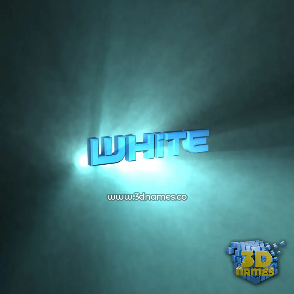white in Light Shine style - 3D name wallpaper