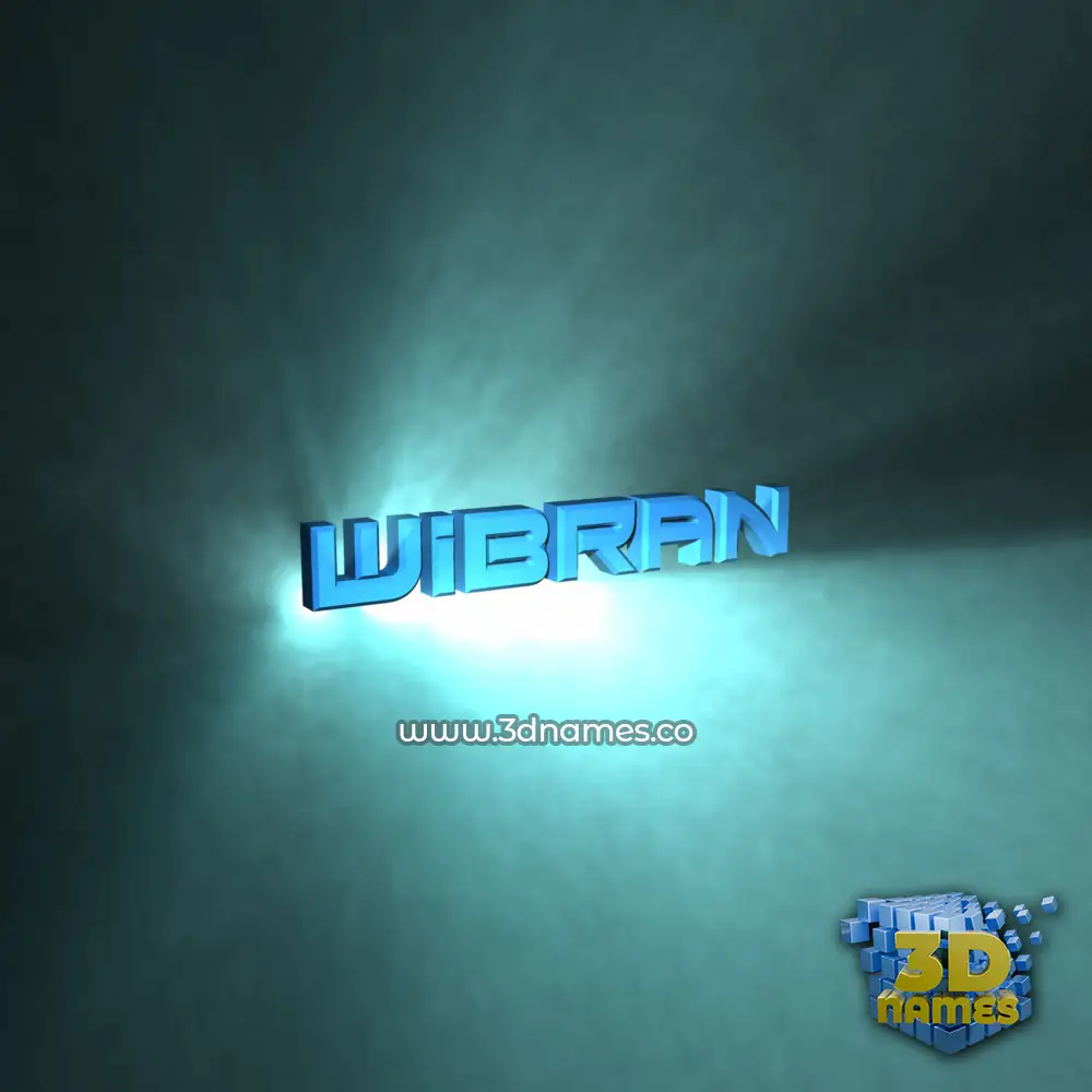 wibran in Light Shine style - 3D name wallpaper