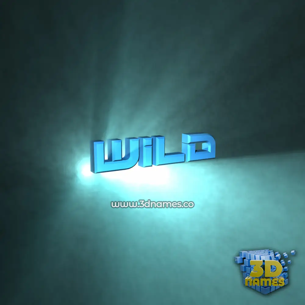 wild in Light Shine style - 3D name wallpaper
