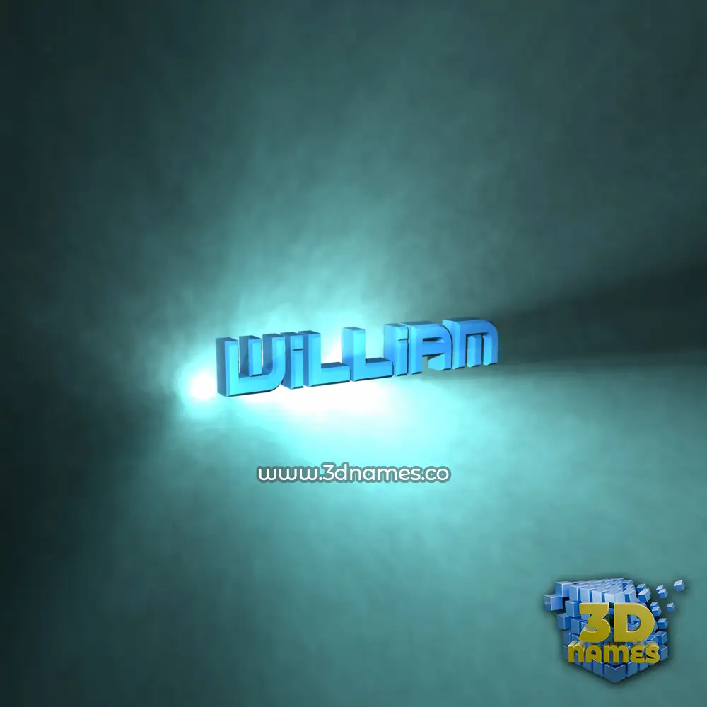 william in Light Shine style - 3D name wallpaper