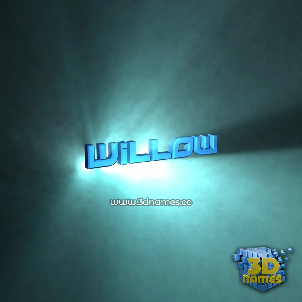 willow in Light Shine style - 3D name wallpaper