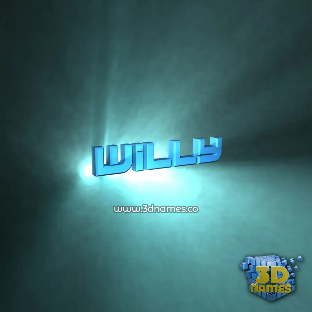 willy in Light Shine style - 3D name wallpaper