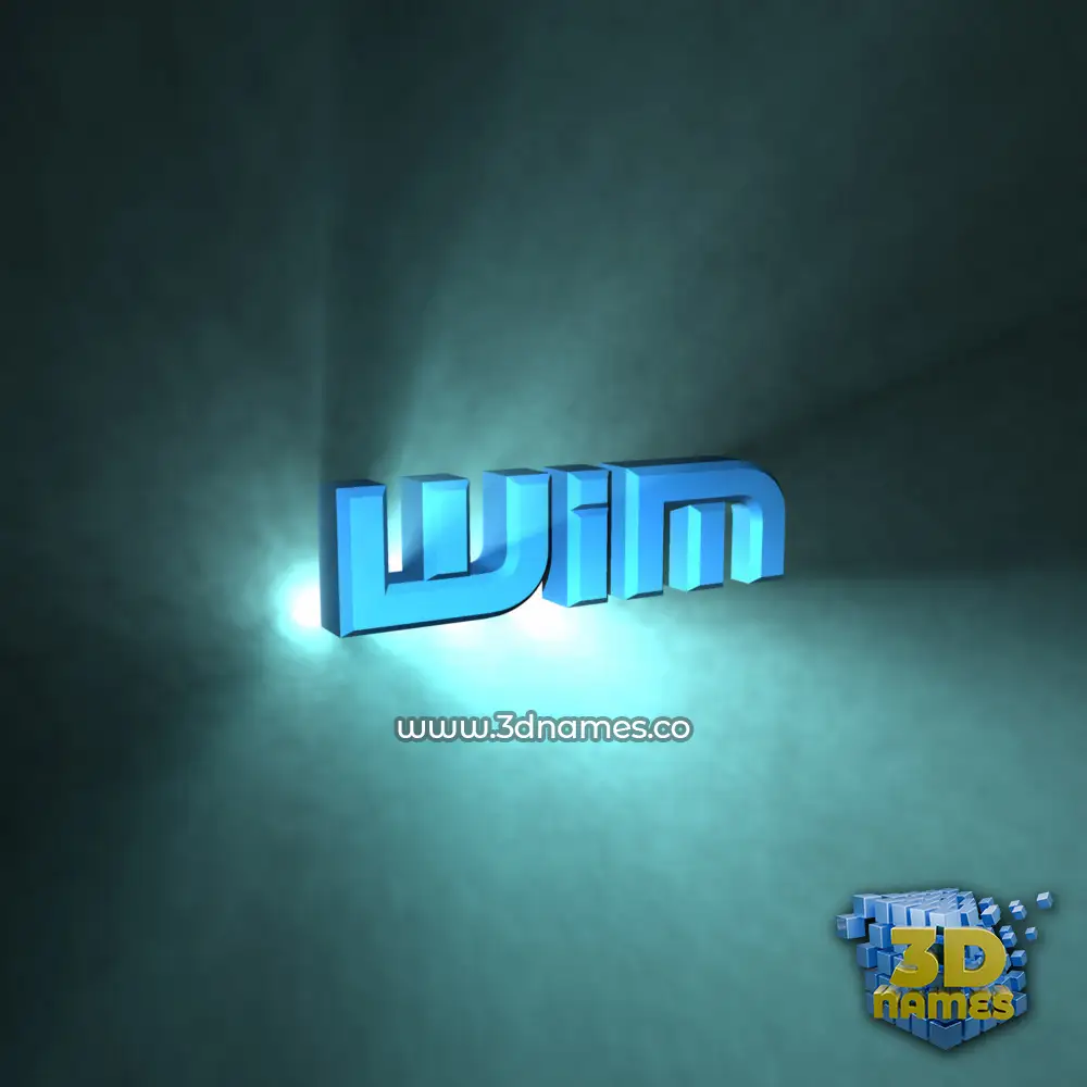 wim in Light Shine style - 3D name wallpaper