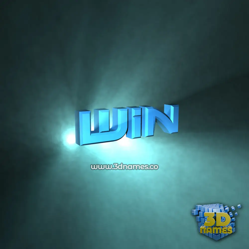 win in Light Shine style - 3D name wallpaper