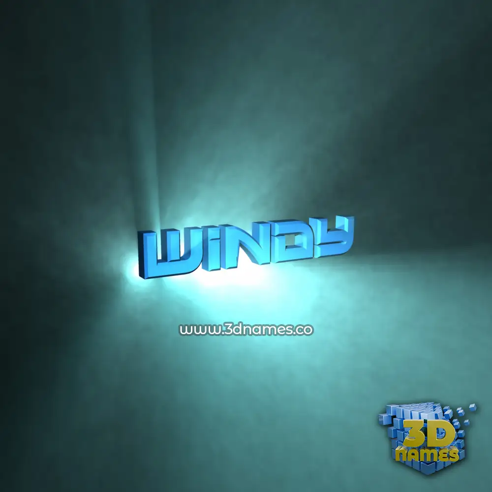 windy in Light Shine style - 3D name wallpaper