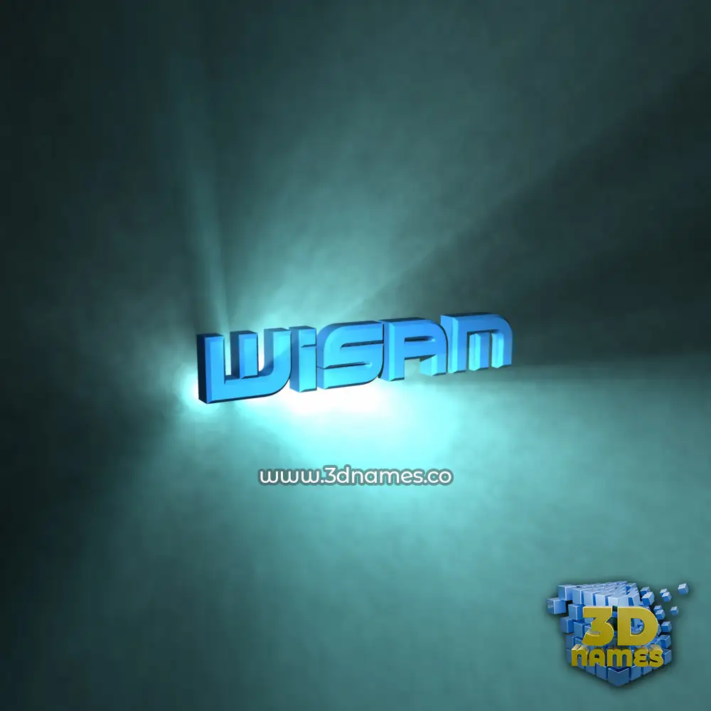 wisam in Light Shine style - 3D name wallpaper