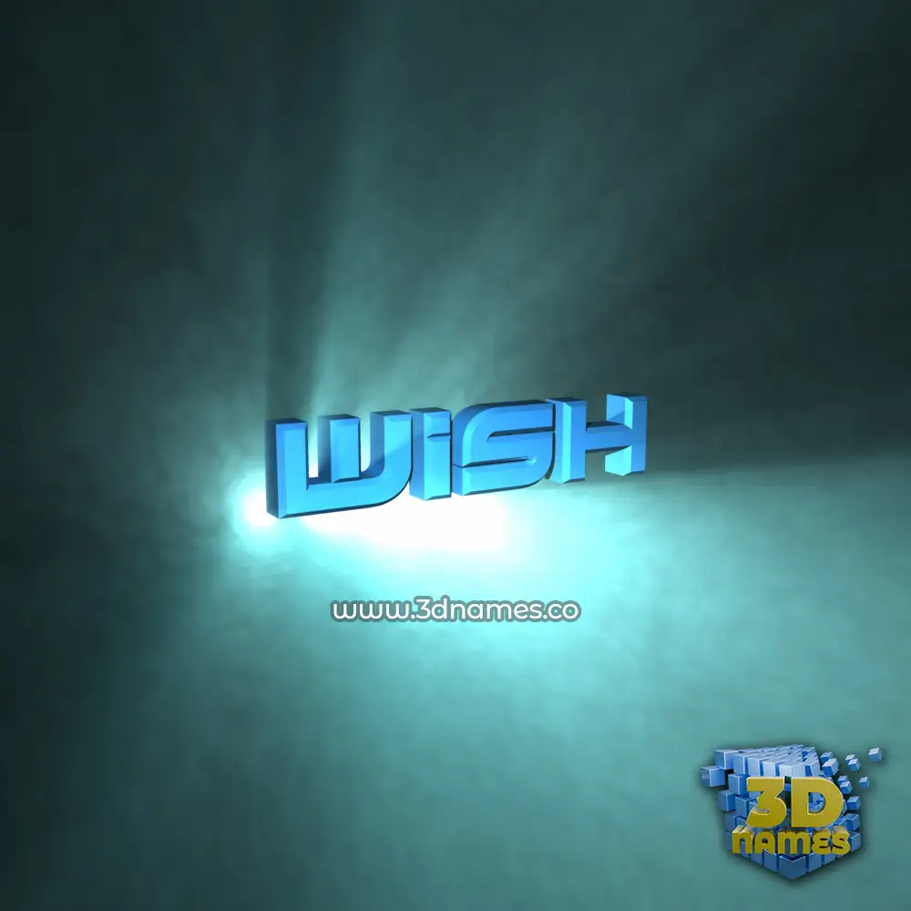 wish in Light Shine style - 3D name wallpaper